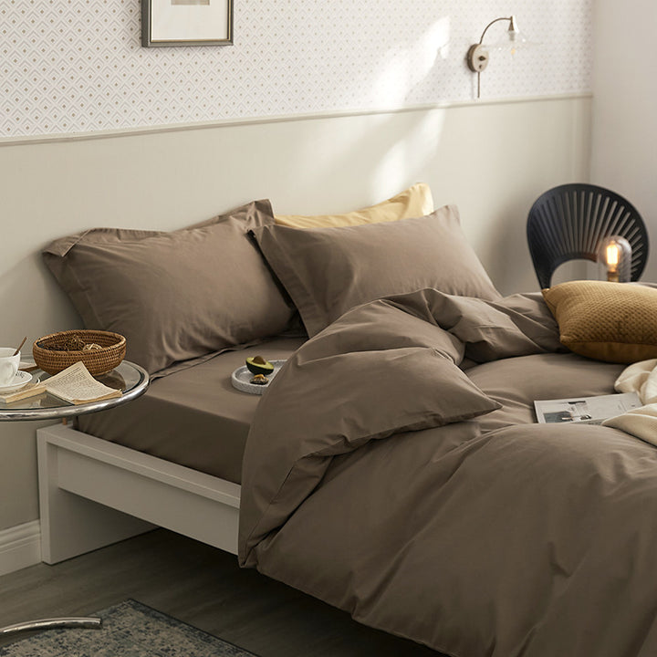 Bedding set, 4-piece, cotton, flock print