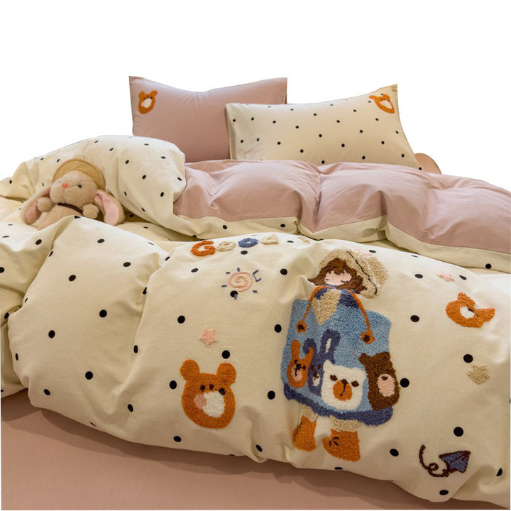 Cozy 4-piece bedding set made of brushed cotton