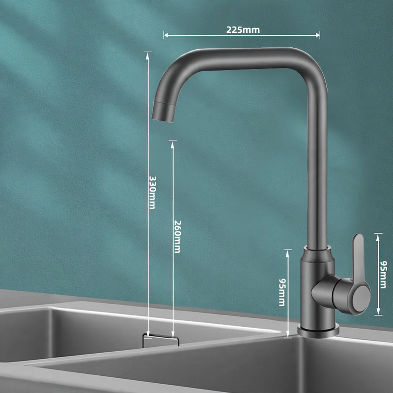 Stainless steel kitchen faucet, mixing or cold water