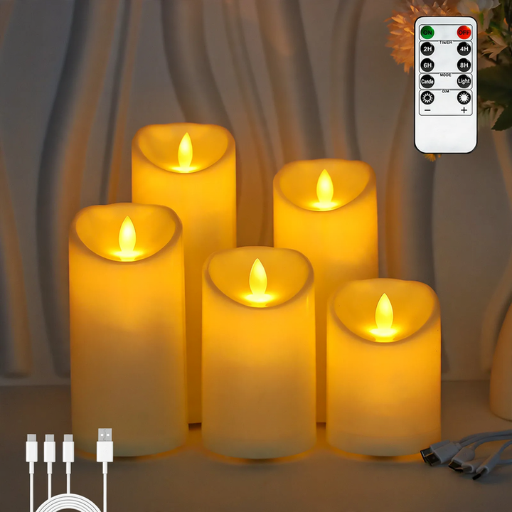 Rechargeable LED Real Wax Look Candle