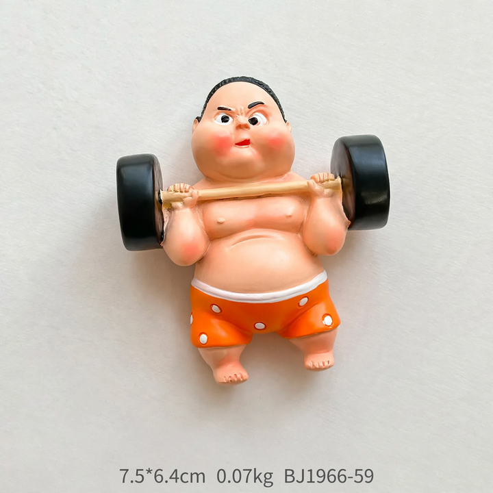 3D-Art-Resin-Magnets, Cartoon-Sports-Motifs