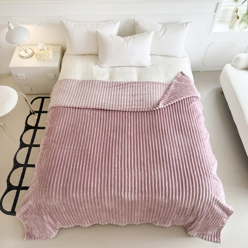 Fluffy flannel throw blanket, solid color, various sizes