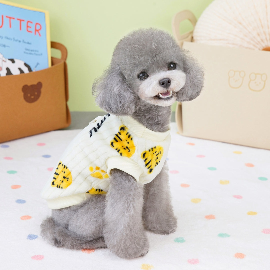 Fleece vest for dogs with Nordic pattern