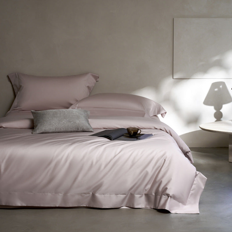 Cotton bed linen set, plain, satin weave
