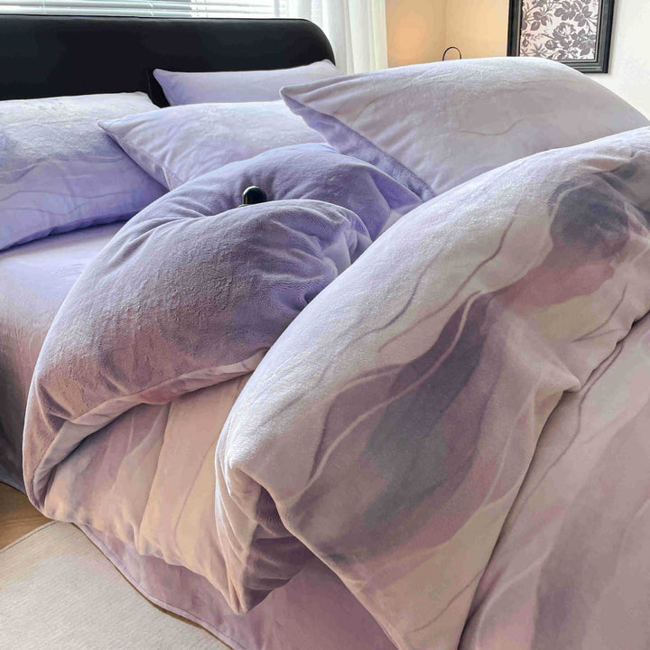 Milk fiber fleece duvet cover, winter warm