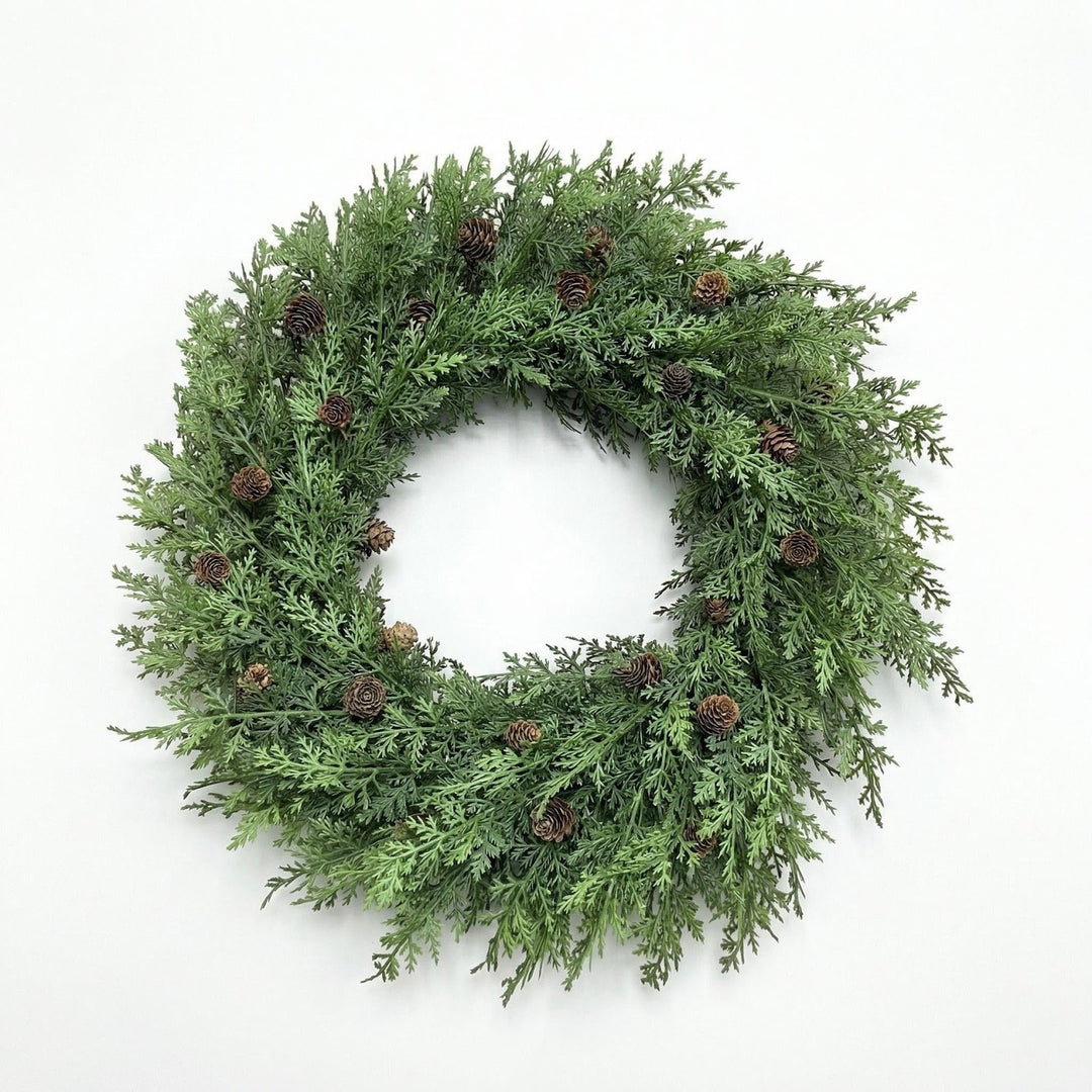 Artificial Norfolk fir wreath for wall and table
