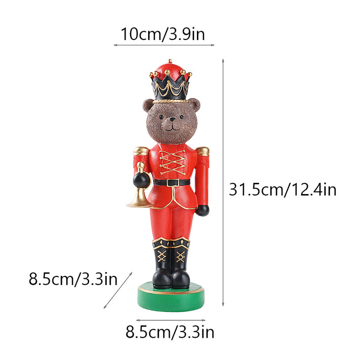 Decorative nutcracker bear figure made of resin