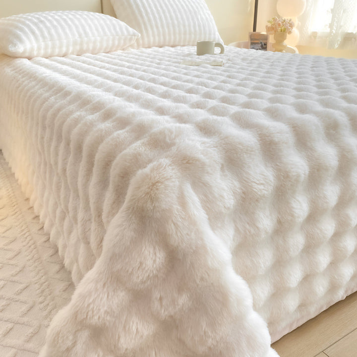 Fluffy bed sheet made of milk fiber fleece, extra warm