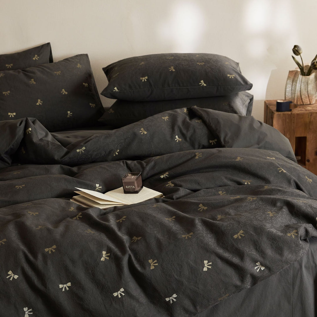 Cotton bedding set, 4-piece, butterfly pattern
