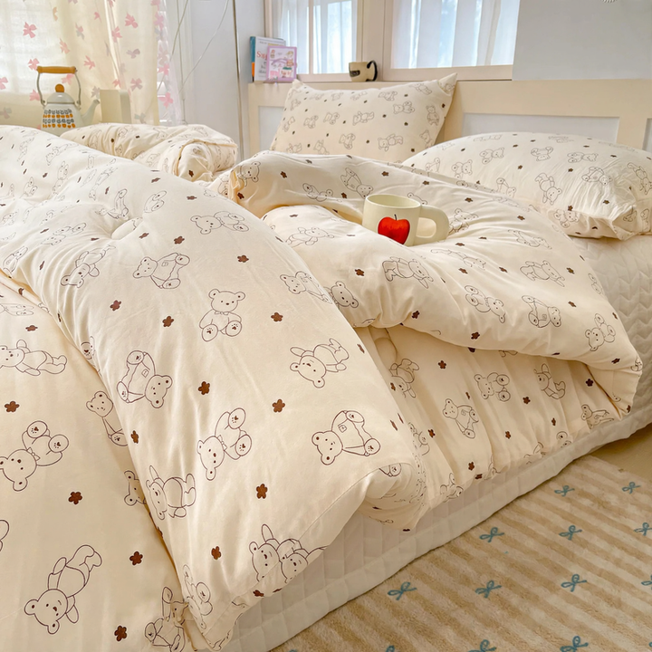 Cotton winter blanket with soy fiber filling