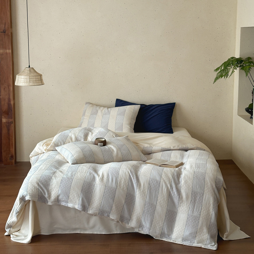 Cotton bedding set, double gauze with jacquard pattern