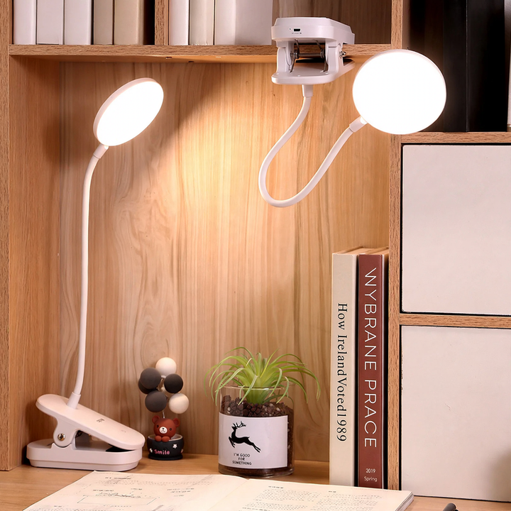 Flexible clamp lamp for desk and bed