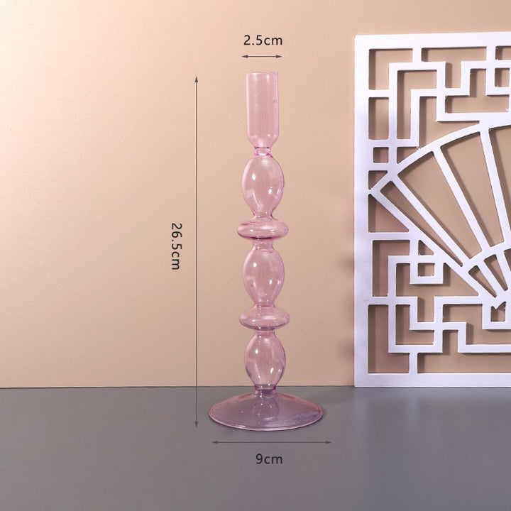 Decorative glass candle holder, handcrafted