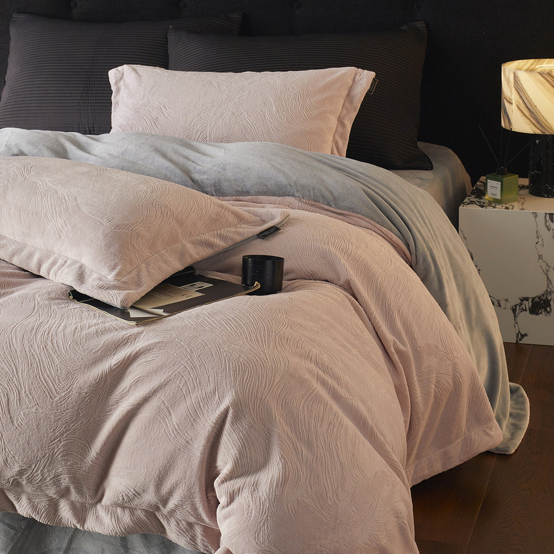 Luxury milk fleece bedding set, geometric, warm
