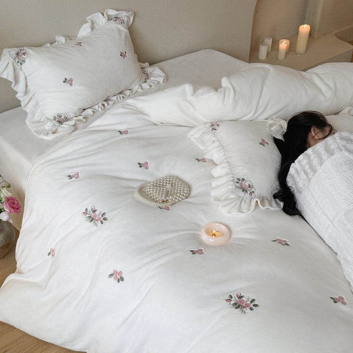 Milk fiber bedding set, four pieces, winter
