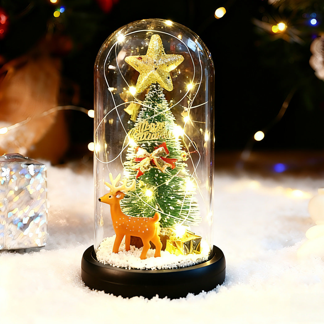 Decorative music box with Christmas tree and LED light