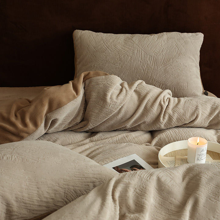 Milk fiber bedding set, 4-piece, double-sided