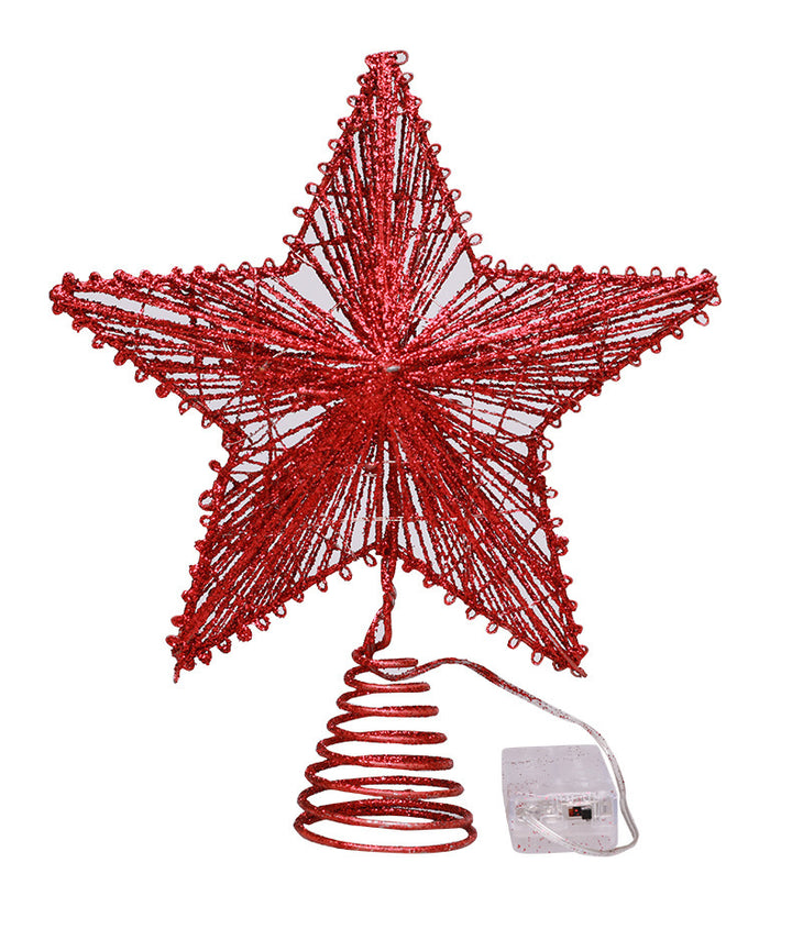 Christmas tree top star made of iron with lighting