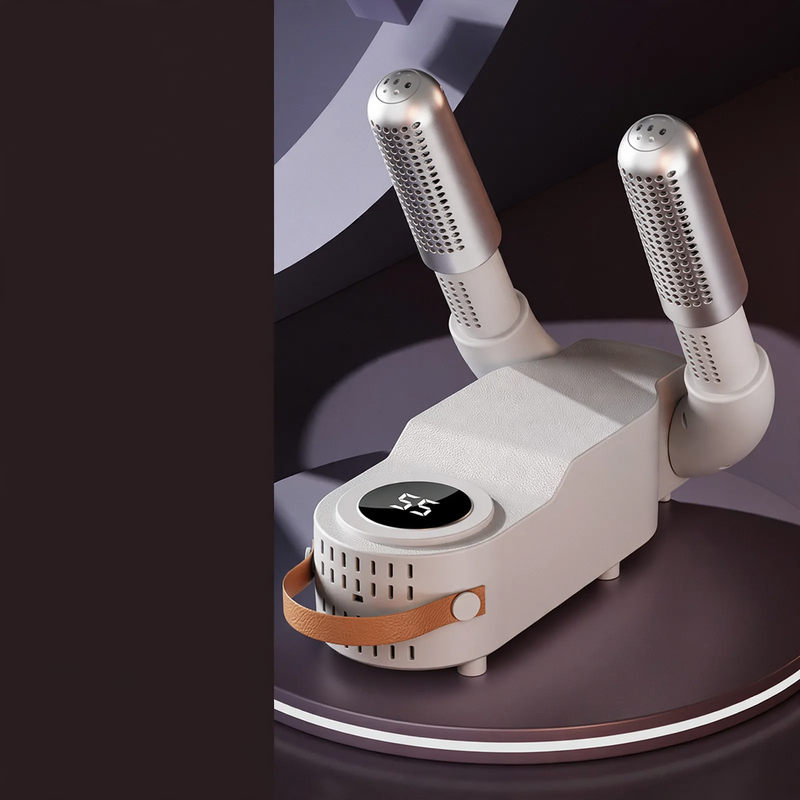 Portable, foldable shoe dryer with timer, model 1
