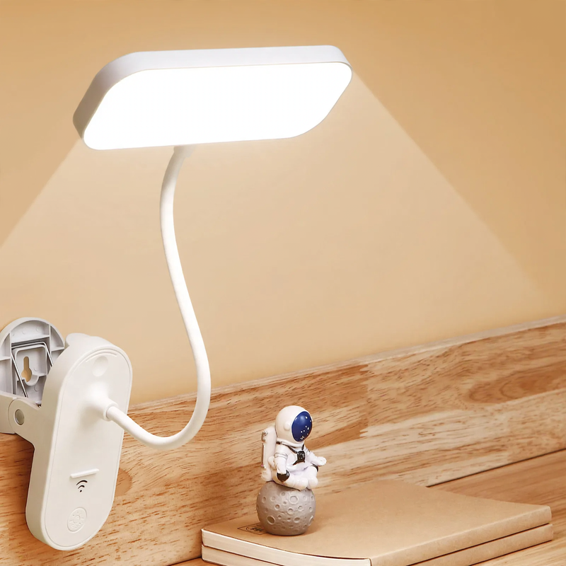 LED clip light for desk and bed, dimmable