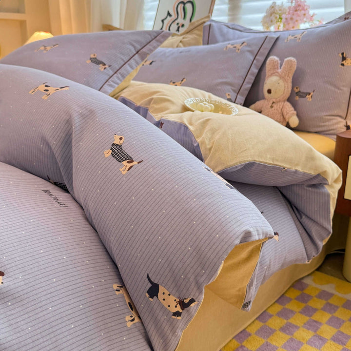 Cotton bedding set, brushed, for all seasons