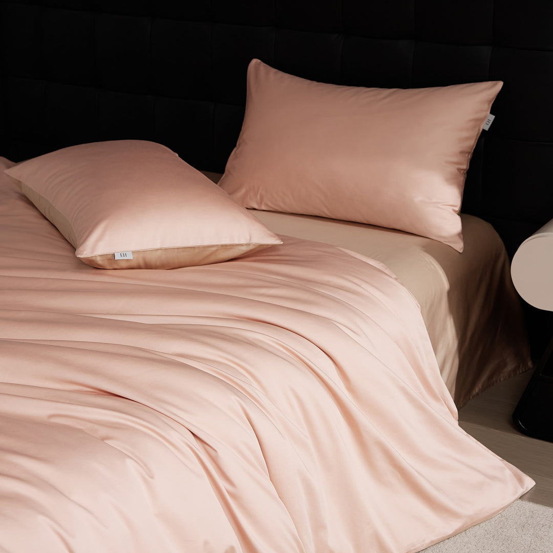 Long-staple cotton bedding, 4-piece, solid colors