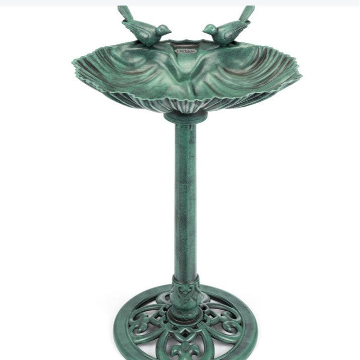 Birdbath in Shell Shape with Optional Solar Fountain