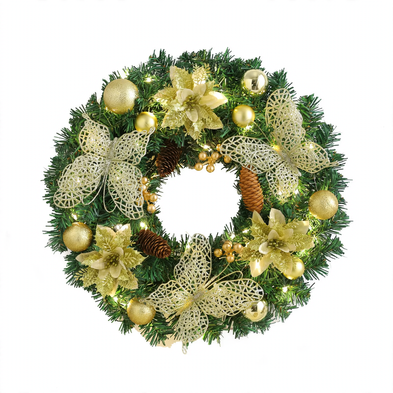 Christmas wreath made of PVC in a modern style