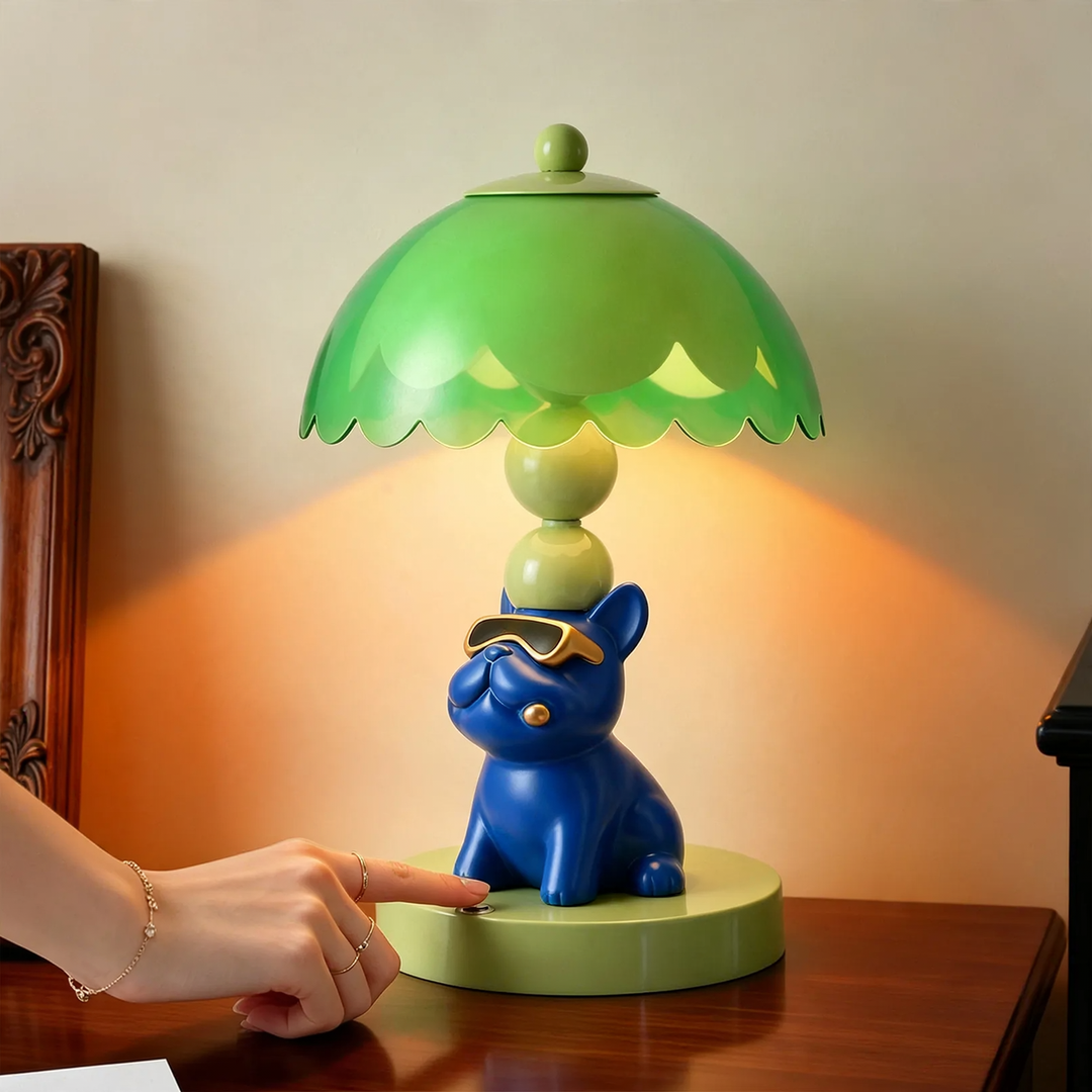 French Bulldog Table Lamp with Sunglasses
