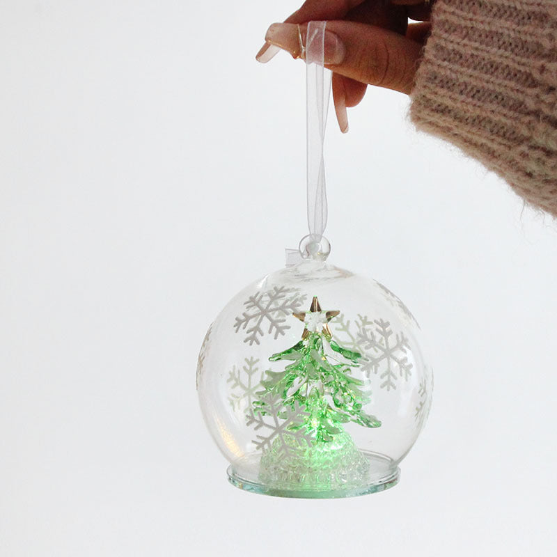 Glass Christmas tree, 8.5 cm, handcrafted decoration