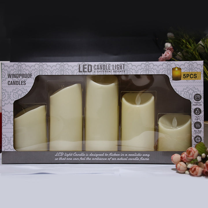 LED Real Wax Look Candle, cylindrical