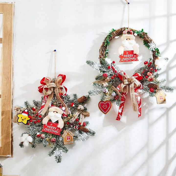 Christmas wreath with natural elements, European style