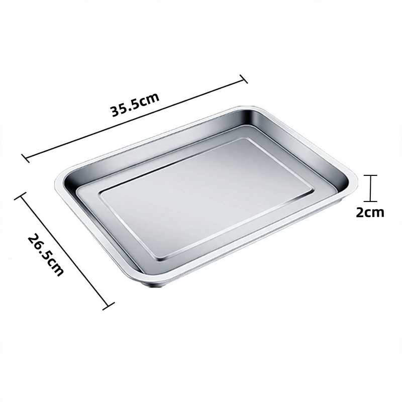 Stainless steel serving tray, square