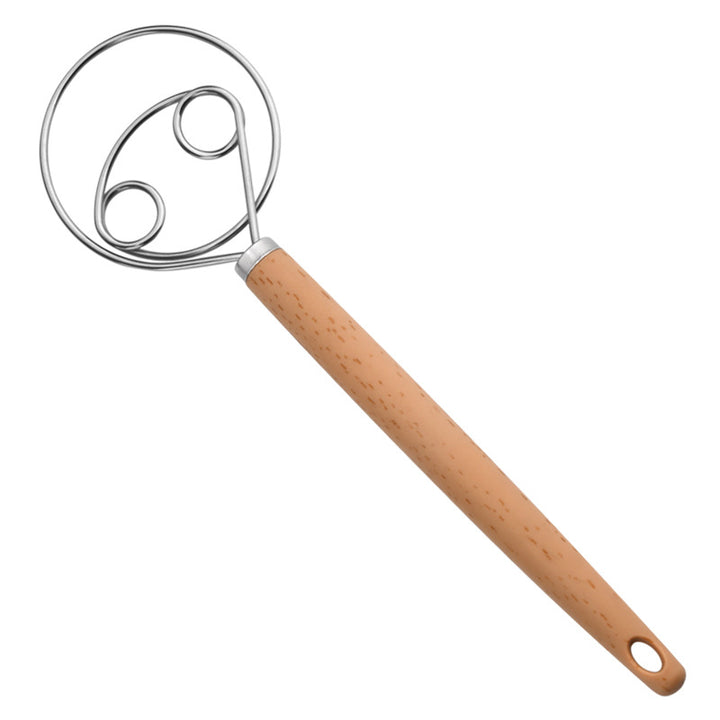 Hand-held device for kneading dough made of stainless steel