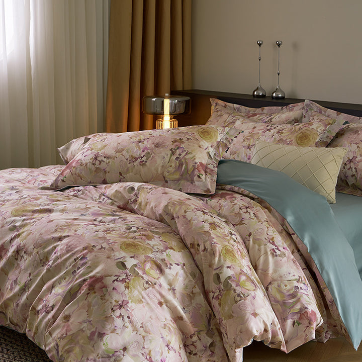 Cotton bedding set, 4-piece, digital print, country style