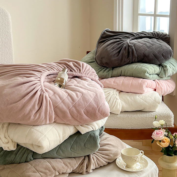 Japanese flannel fitted sheet, extra thick, 1.8m