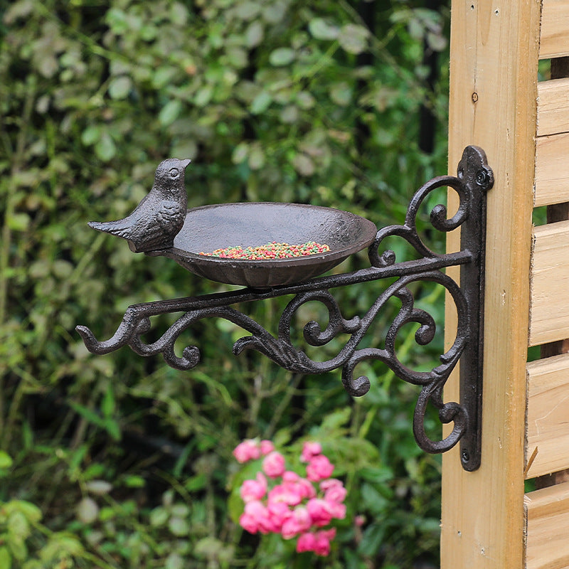 Decorative Wall Birdbath made of Cast Iron in European Style