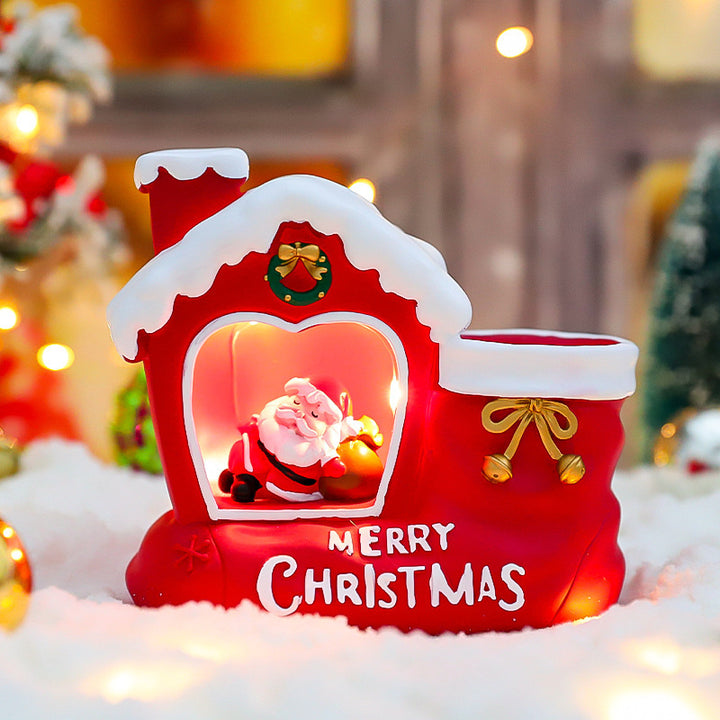 Decorative Christmas snow globe with light