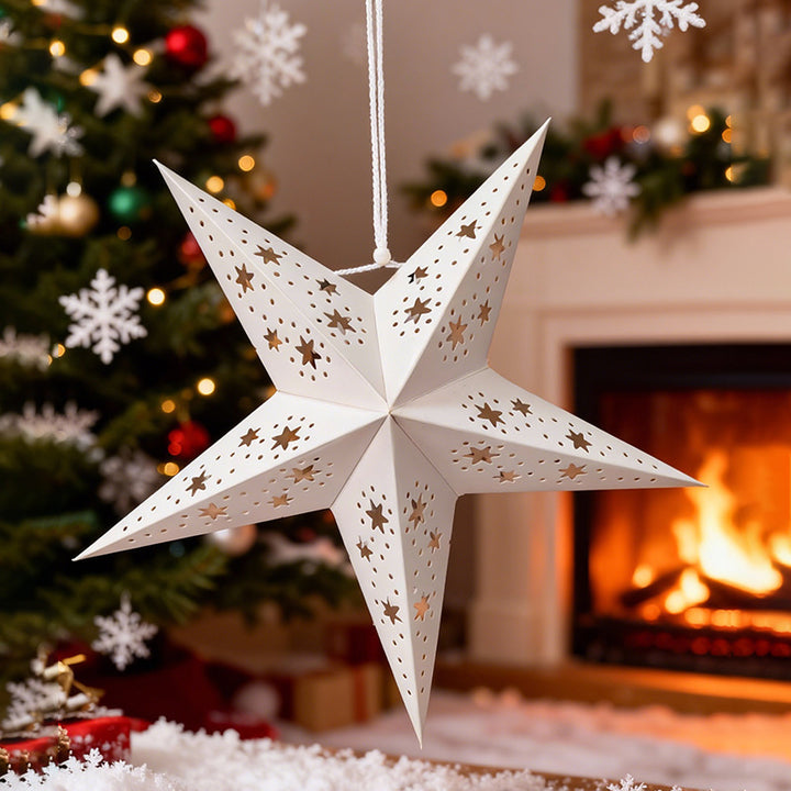 Decorative 3D paper star with laser effect