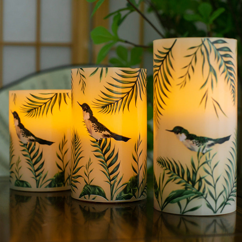 LED Real Wax Candles with Texture Embossing
