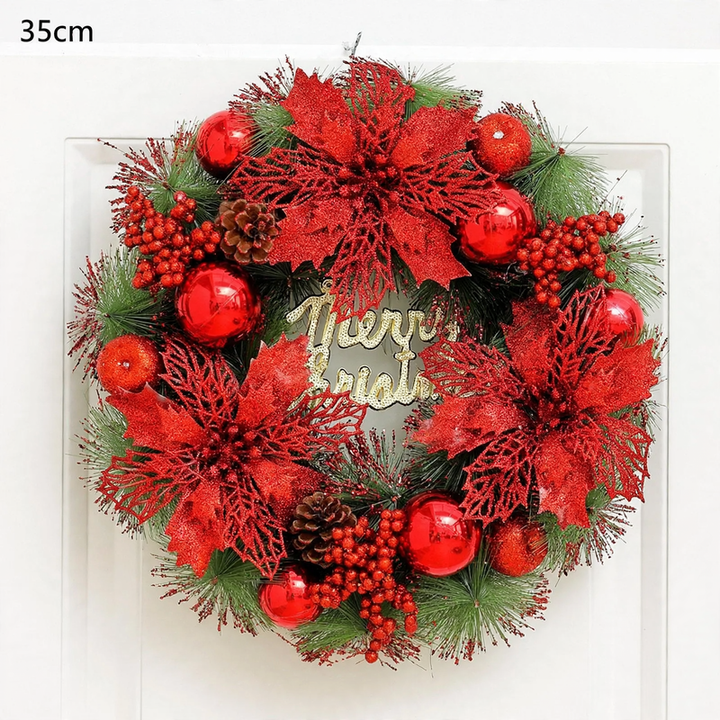 Illuminated Christmas wreath with hanging