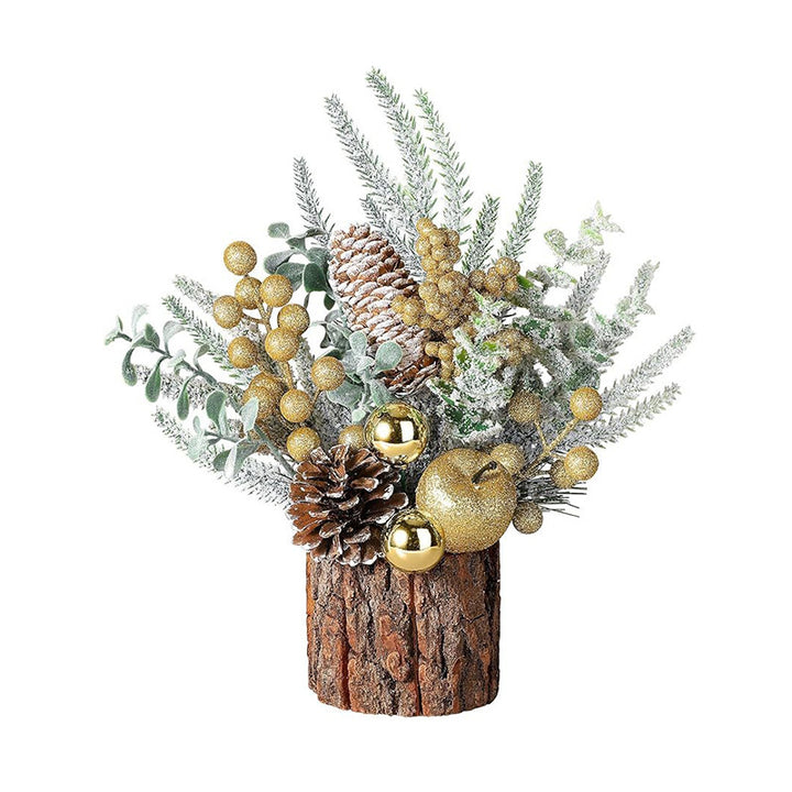 Mini Christmas tree in wooden barrel design