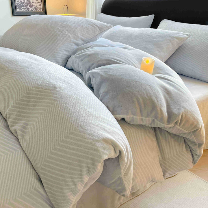 Milk fiber fleece duvet cover, winter warm