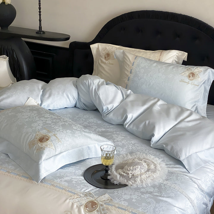 Bedding set, cotton, lace and embroidery