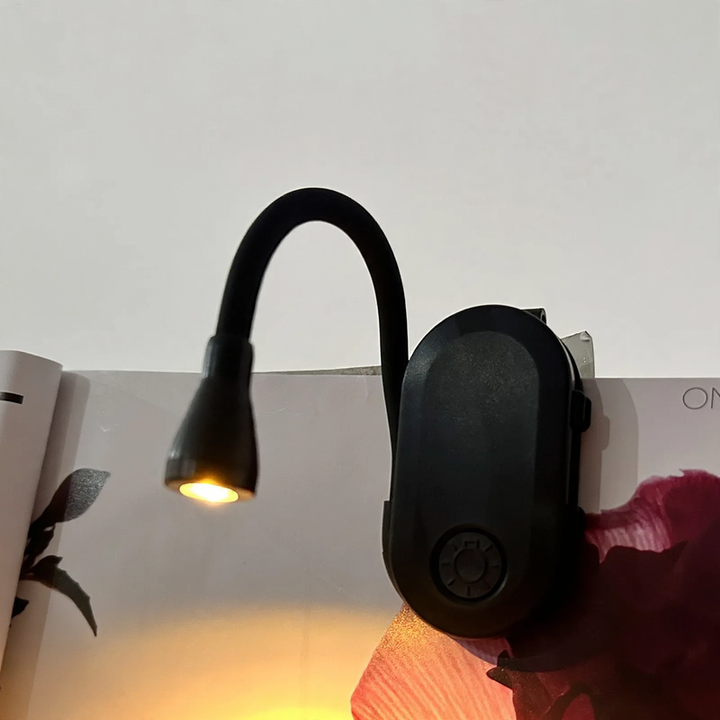 Portable LED clamp light for bed and desk