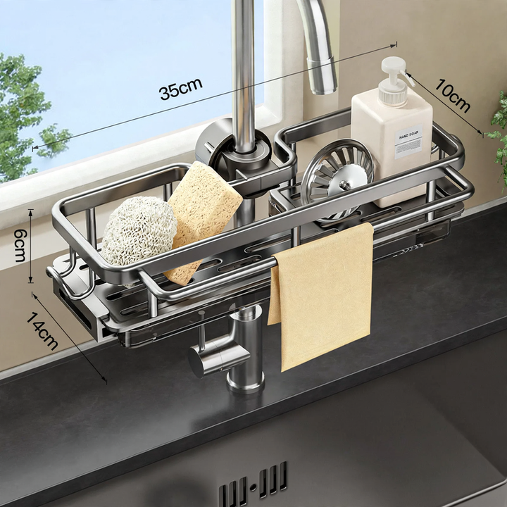 Draining rack for sink with aluminum frame