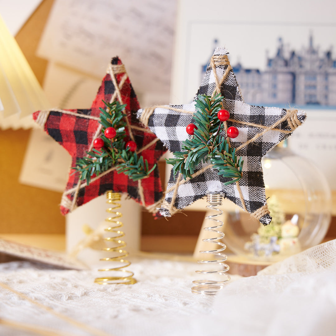 Decorative Christmas tree topper made of fabric