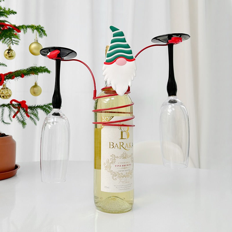 Christmas metal wine bottle holders