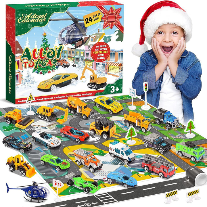 Christmas Advent Calendar with Toy Vehicles