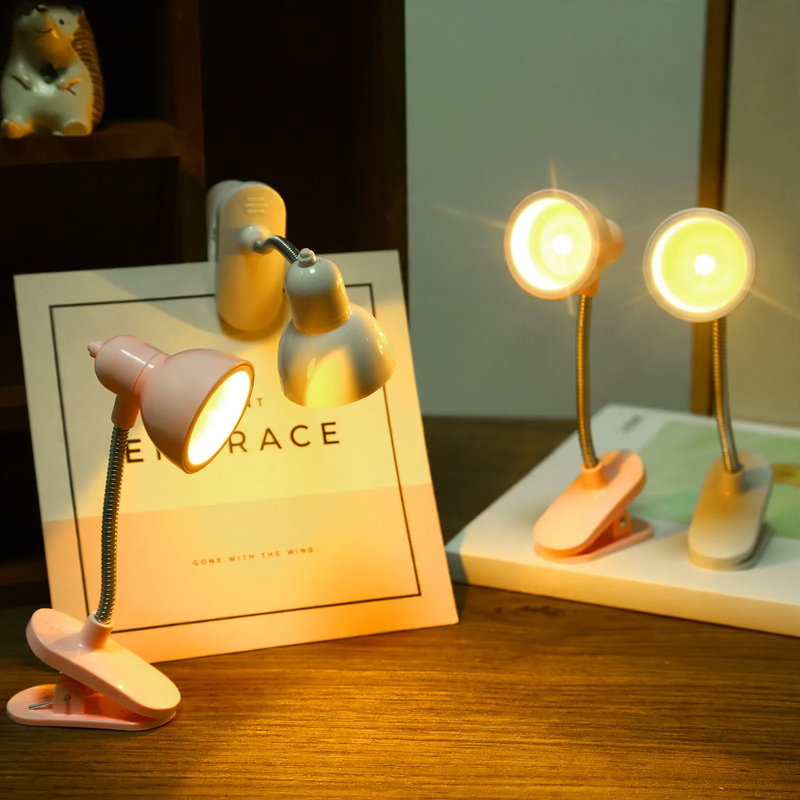 Mini LED clamp lamp, eye-friendly, flexible neck